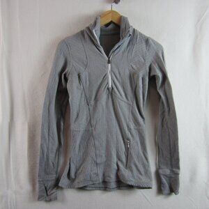 Lululemon women's top Canto Catch Me Gray Herringbone Quarter Zip Jacket Size 2